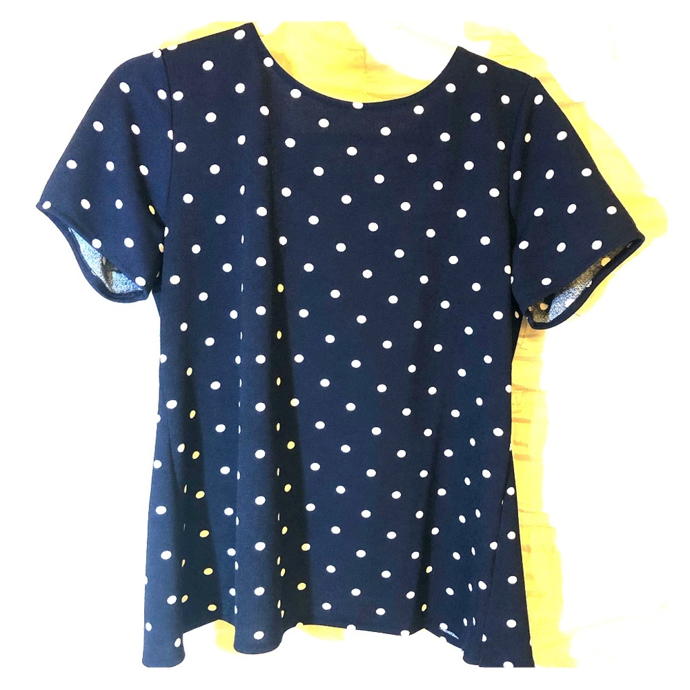 Banana Republic knit polka dot navy blue